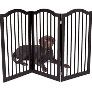 Internet's Best Traditional Arch Pet Gate, Espresso, 36-in, 3-Panel