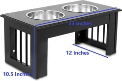 Internet's Best Traditional Non-Skid Elevated Dog Bowl, Espresso, 8-cup bowl capacity slide 2 of 3