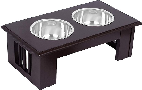 Internet's Best Traditional Non-Skid Elevated Dog Bowl, Espresso, 8-cup slide 1 of 5