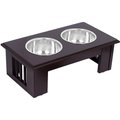 Internet's Best Traditional Non-Skid Elevated Dog Bowl, Espresso, 4-cup bowl capacity