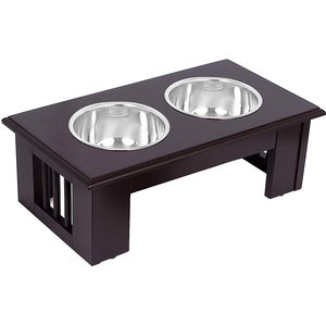 OURPETS Comfort Elevated Dog & Cat Bowls, Black, 5.5-cup 