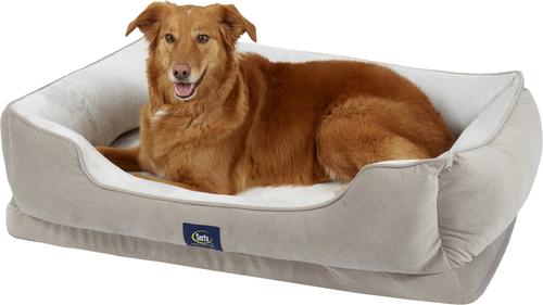 Show full view: Serta Orthopedic Bolster Dog Bed with Removable Cover, Gray, X-Large slide 4 of 7
