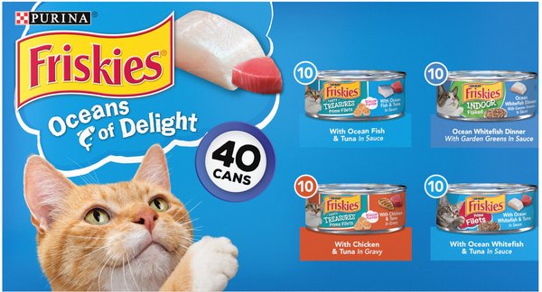 Friskies Oceans of Delight Variety Pack Canned Cat Food, 5.5-oz, case of 40 slide 1 of 10