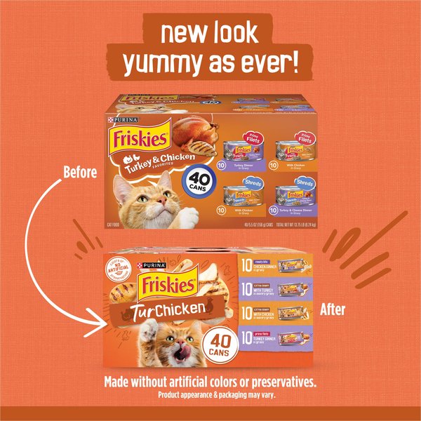 FRISKIES TurChicken Variety Pack Canned Cat Food 5.5 oz case of 40 Chewy