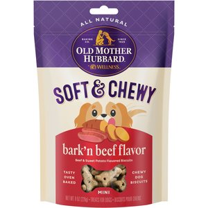 Old Mother Hubbard by Wellness Soft & Tasty Beef & Sweet Potato Natural Mini Oven-Baked Biscuits Dog Treats, 8-oz bag