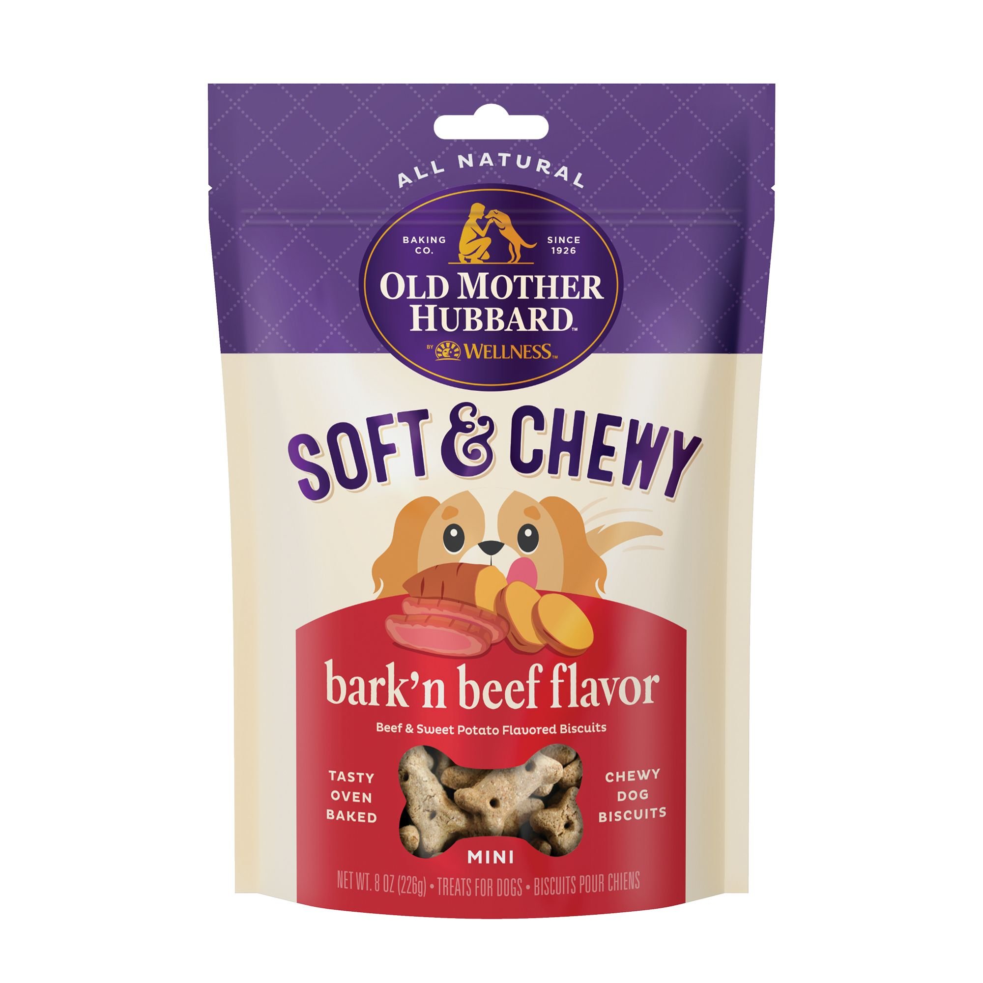 OLD MOTHER HUBBARD by Wellness Soft Tasty Beef Sweet Potato Natural Mini Oven Baked Biscuits Dog Treats reviews Chewy