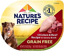 Nature's Recipe Prime Blends Chicken & Beef Recipe in Savory Broth Grain-Free Wet Dog Food, 2.75-oz tray, case of 12