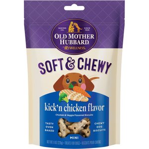 Old Mother Hubbard by Wellness Soft & Tasty Chicken & Veggie Natural Mini Oven-Baked Biscuits Dog Treats, 8-oz bag