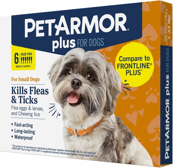 PETARMOR Plus Flea Tick Spot Treatment for Dogs 5 22 lbs 6 Doses 6 mos. supply Chewy