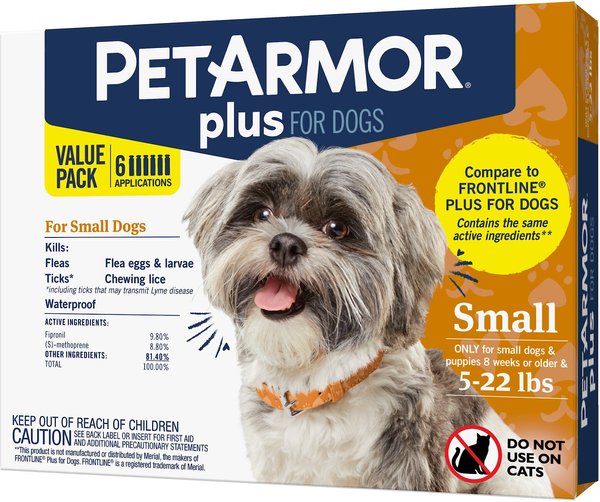 PetArmor Plus Flea & Tick Spot Treatment for Dogs, 5-22 lbs, 6 Doses (6-mos. supply) slide 1 of 7