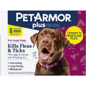 PetArmor Plus Flea & Tick Spot Treatment for Dogs, 45-88 lbs, 6 Doses (6-mos. supply)