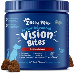 Zesty Paws Advanced Vision Bites Chicken Flavored Soft Chews Vision Supplement for Senior Dogs, 90 count