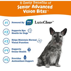 Zesty Paws Advanced Vision Bites Chicken Flavored Soft Chews Vision Supplement for Senior Dogs, 90 count
