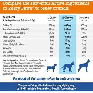 Zesty Paws Advanced Vision Bites Chicken Flavored Soft Chews Vision Supplement for Senior Dogs, 90 count
