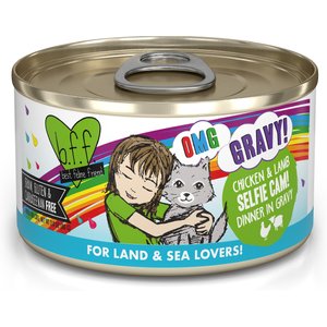 BFF OMG Selfie Cam! Chicken & Lamb Dinner in Gravy Grain-Free Canned Cat Food, 2.8-oz, case of 12