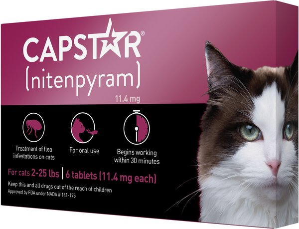 Capstar Flea Oral Treatment for Cats, 2-25 lbs, 6 Tablets slide 1 of 13