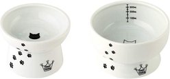 Necoichi Ceramic Elevated Cat Food & Water Bowl Set