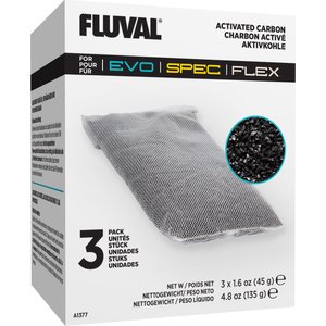 Fluval Spec Carbon Bags Filter Media, 3-pack