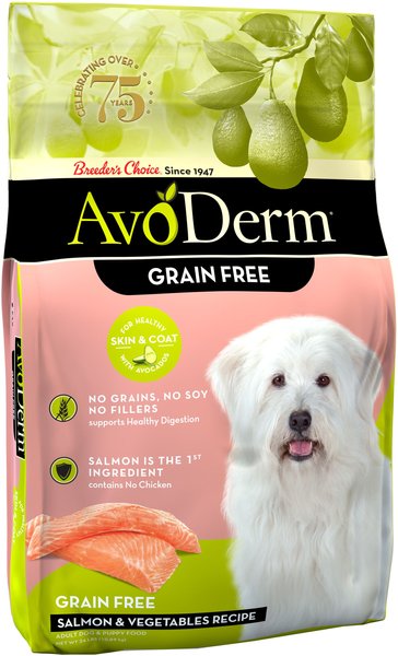 AvoDerm Natural Grain-Free Salmon & Vegetables Formula All Life Stages Dry Dog Food, 24-lb bag slide 1 of 8