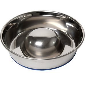 OurPets Durapet Premium Stainless Steel Slow-Feed Dog Bowl, Small, 3 cups