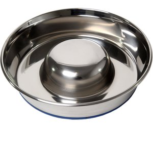 OurPets Durapet Premium Stainless Steel Slow-Feed Dog Bowl, Large, 8 cups