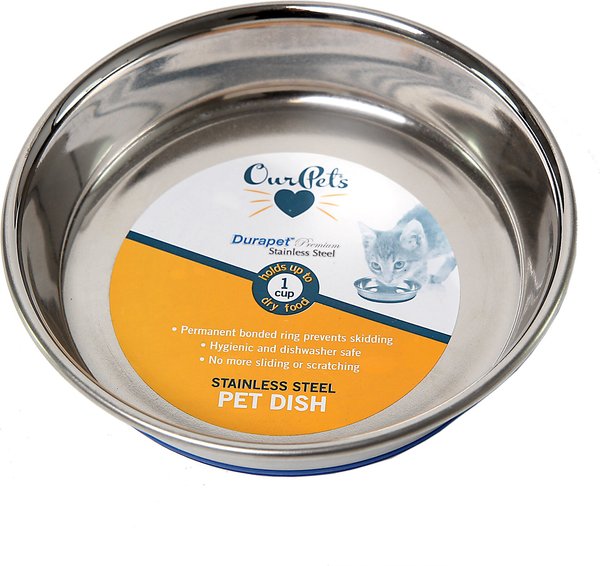 OurPets Durapet Premium Stainless Steel Cat & Dog Bowl, Medium, 1 cup slide 1 of 7