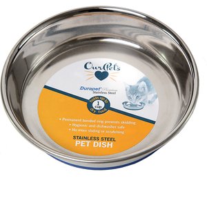 OurPets Durapet Premium Stainless Steel Cat & Dog Bowl, Medium, 1 cup