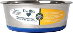 OurPets Durapet Premium Rubber-Bonded Stainless Steel Bowl, Small, 2.25 cup