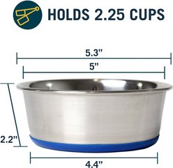 OurPets Durapet Premium Rubber-Bonded Stainless Steel Bowl, Small, 2.25 cup slide 2 of 7