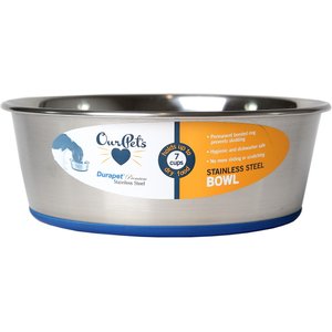 OurPets Durapet Premium Rubber-Bonded Stainless Steel Bowl, Medium, 7 cups