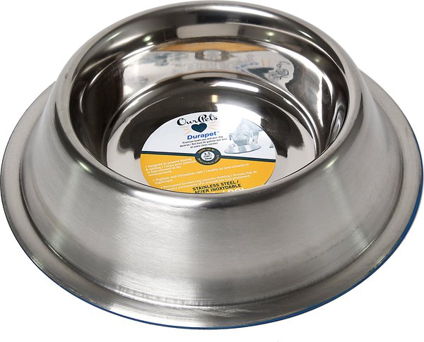 OurPets Durapet Premium Rubber-Bonded Stainless Steel No-Tip Bowl, Large slide 1 of 7