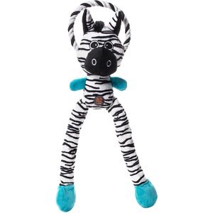 Charming Pet Thunda Tugga Leggy Zebra Squeaky Plush Dog Toy