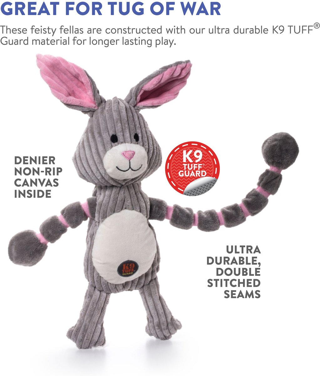 Charming Pet Thunda Tugga Leggy Zebra Squeaky Plush Dog Toy