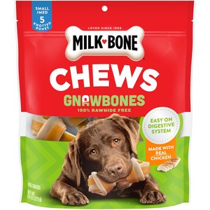 Milk-Bone Gnaw Bones Small/Medium Chicken Flavored Bone Dog Treats, 5 count