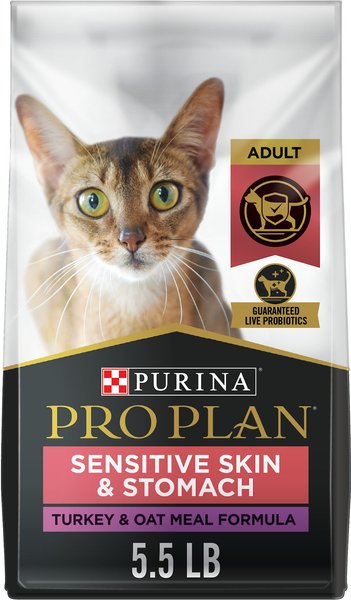 Purina Pro Plan Sensitive Skin & Stomach Turkey & Oat Meal Formula Dry Cat Food, 5.5-lb bag slide 1 of 10