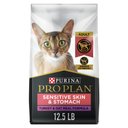 Purina Pro Plan Sensitive Skin & Stomach Turkey & Oat Meal Formula Dry Cat Food, 12.5-lb bag