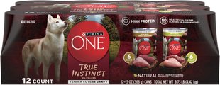 Purina ONE SmartBlend True Instinct Tender Cuts in Gravy Variety Pack Canned Dog Food, 13-oz can, case of ...