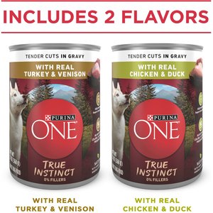 Purina ONE SmartBlend True Instinct Tender Cuts in Gravy Variety Pack Canned Dog Food, 13-oz can, case of 12
