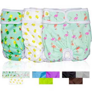 Pet Magasin Washable Female Dog Diapers, Print, X-Small: 10 to 12-in waist, 3 count