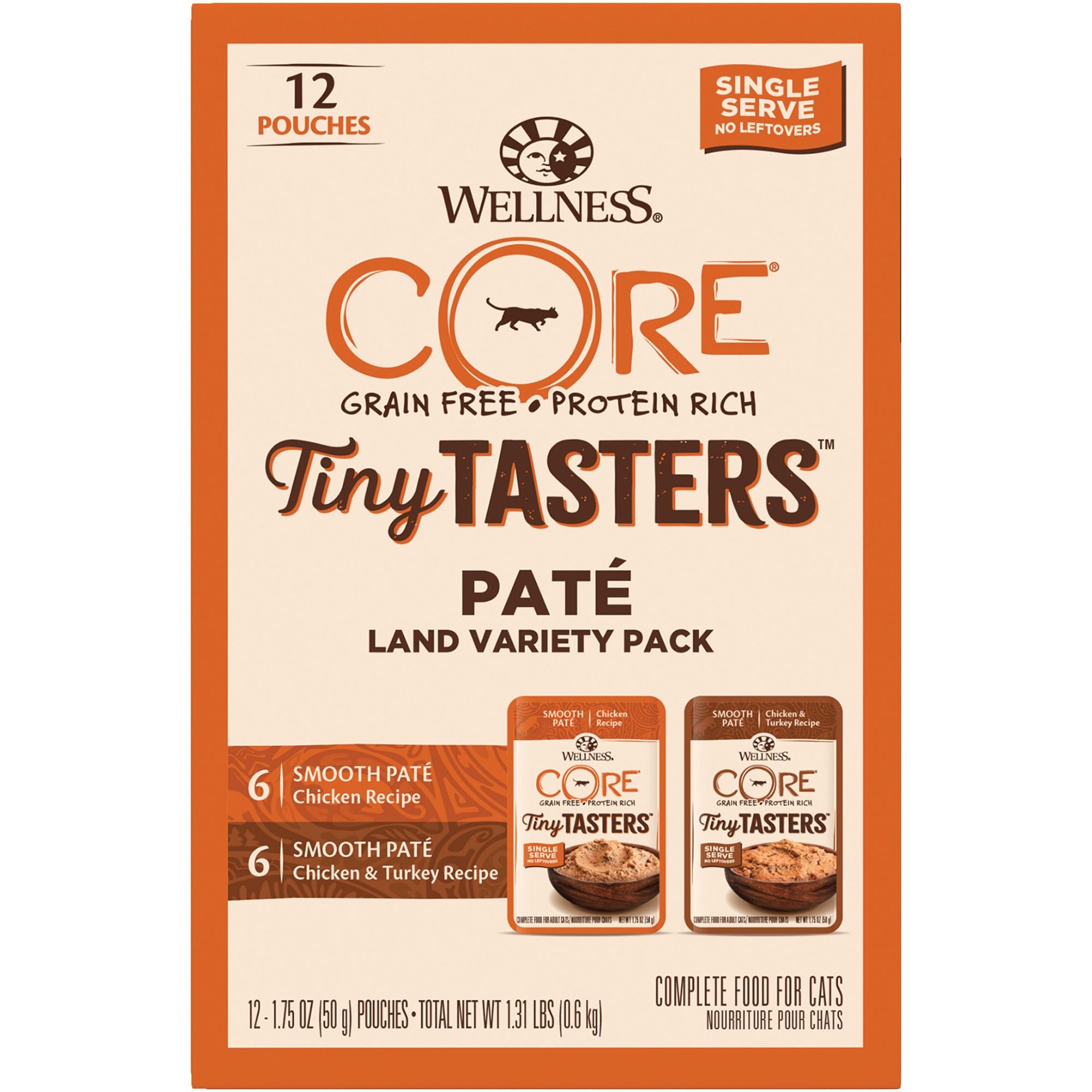 WELLNESS CORE Tiny Tasters Chicken, Chicken & Turkey Pate Land Variety