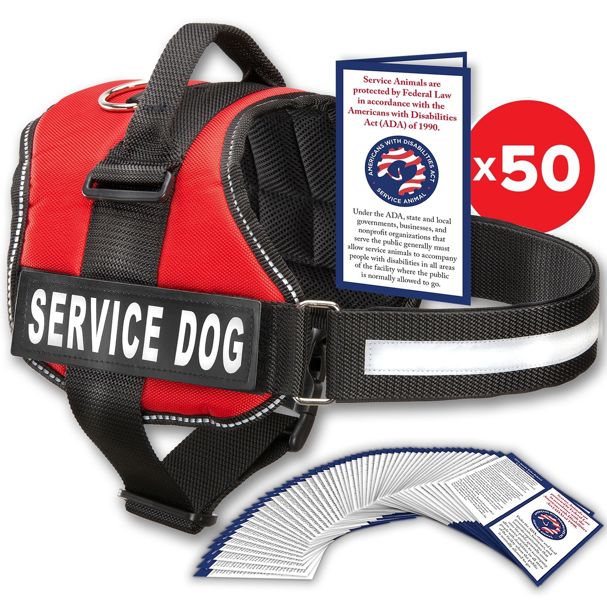 Industrial Puppy Reflective Patch & Comfortable Mesh Design Vest with Hook, Loop Straps & Handle Service Dog Harness