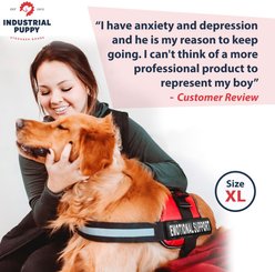 Industrial Puppy Emotional Support Animal ESA Reflective Dog Harness, Red, XX-Large: 33 to 43-in chest slide 2 of 8