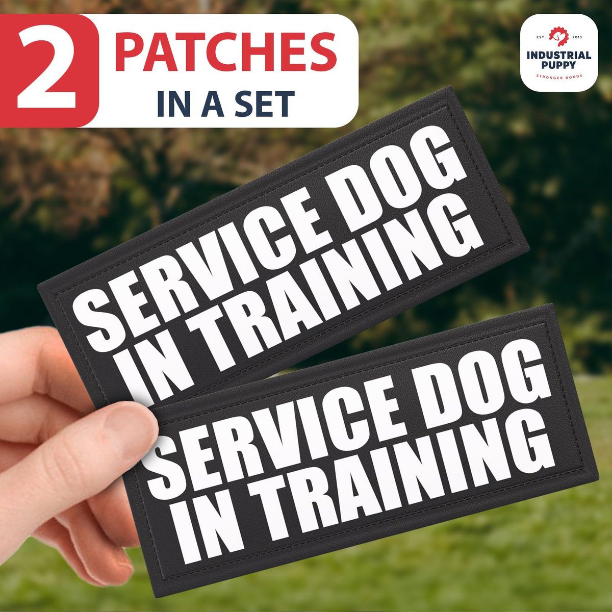 INDUSTRIAL PUPPY Service Dog In Training Patches, Large, 2 count