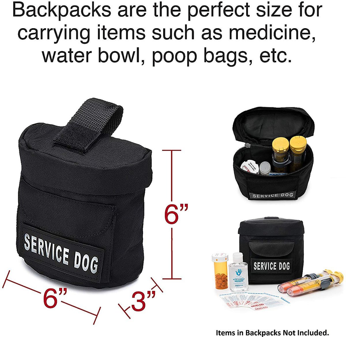 Service dog saddle clearance bags