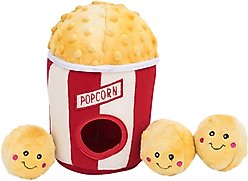 ZippyPaws Burrow Hide & Seek Plush Dog Toy, Popcorn Bucket slide 1 of 7