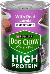 Dog Chow High Protein Lamb in Savory Gravy Canned Dog Food, 13-oz can, case of 12