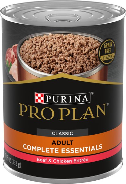 Purina Pro Plan Savor Classic Beef & Chicken Entree Grain-Free Canned Dog Food, 13-oz, case of 12 slide 1 of 10