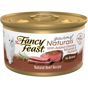 Fancy Feast Gourmet Naturals Beef Recipe in Gravy Canned Cat Food, 3-oz, case of 12