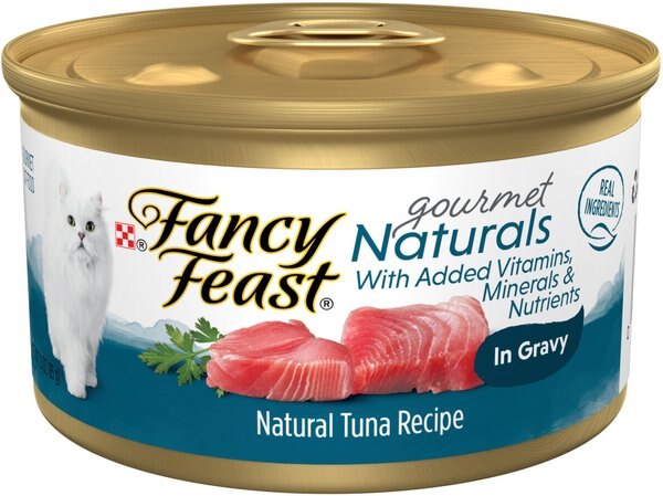 Fancy Feast Gourmet Naturals Tuna Recipe in Gravy Canned Cat Food, 3-oz, case of 12 slide 1 of 11