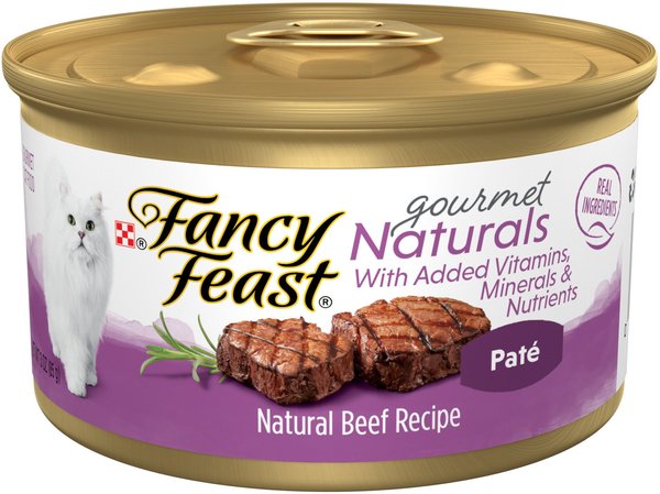 Fancy Feast Gourmet Naturals Beef Recipe Pate Canned Cat Food, 3-oz, case of 12 slide 1 of 11